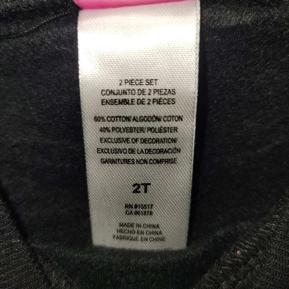 Disney Junior Minnie Mouse 2T Girls 2-Piece Crew Neck Sweater Metallic Pants New